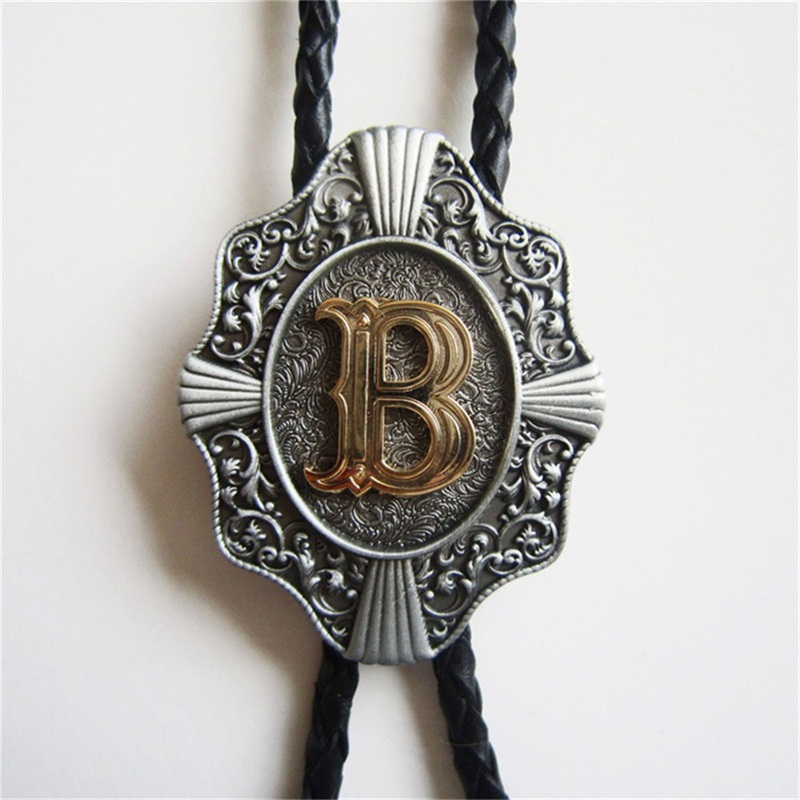JEANS FRIEND Western American Southwest Pattern Oval Wedding Bolo Tie US Stock