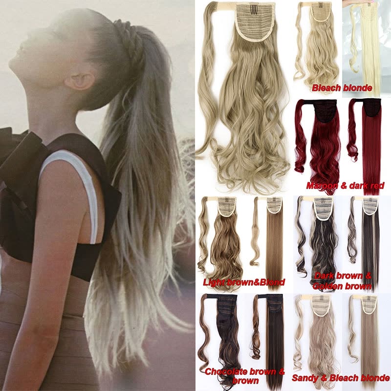 Shop Hot Sell Sexy Long Straight Curly Tie Up Wrap Around Ponytail