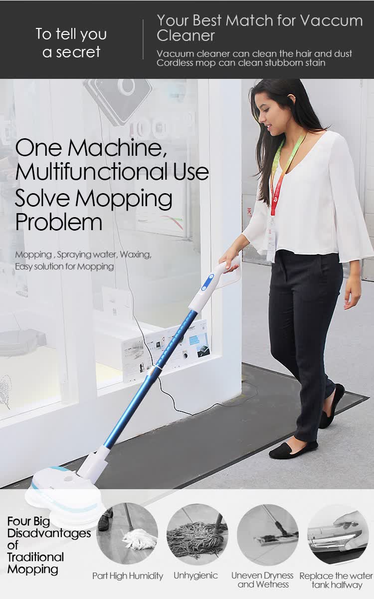 Shop Bobot Cordless Electric Floor Mop Electric Spray Water