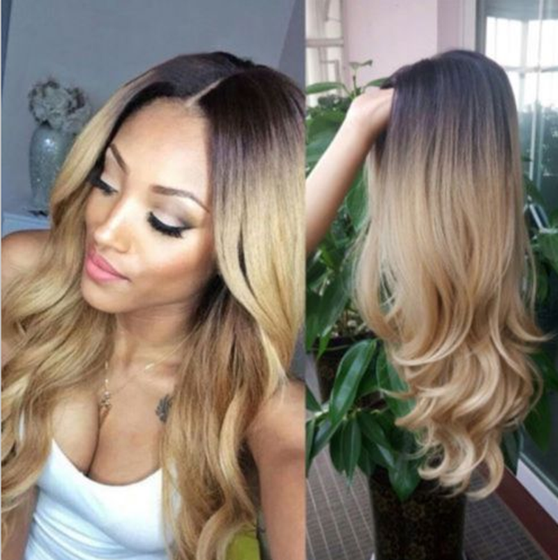 Shop Strongbeauty Women 22 Long Wavy Hair Full Wig Black Root