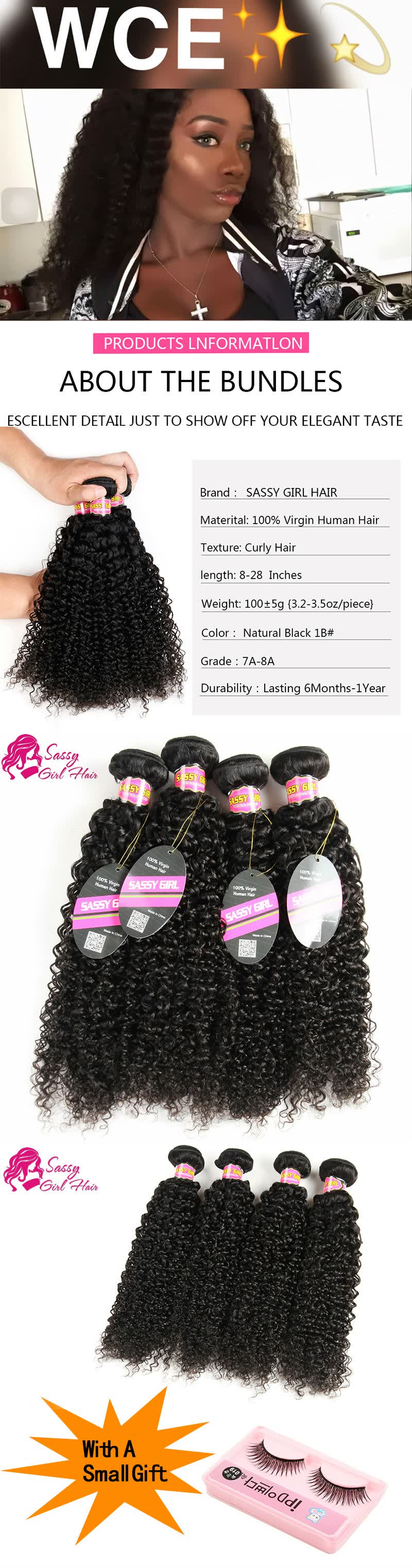 Shop Virgin Bohemian Curly Hair 4 Bundles Bohemian Jerry Curl