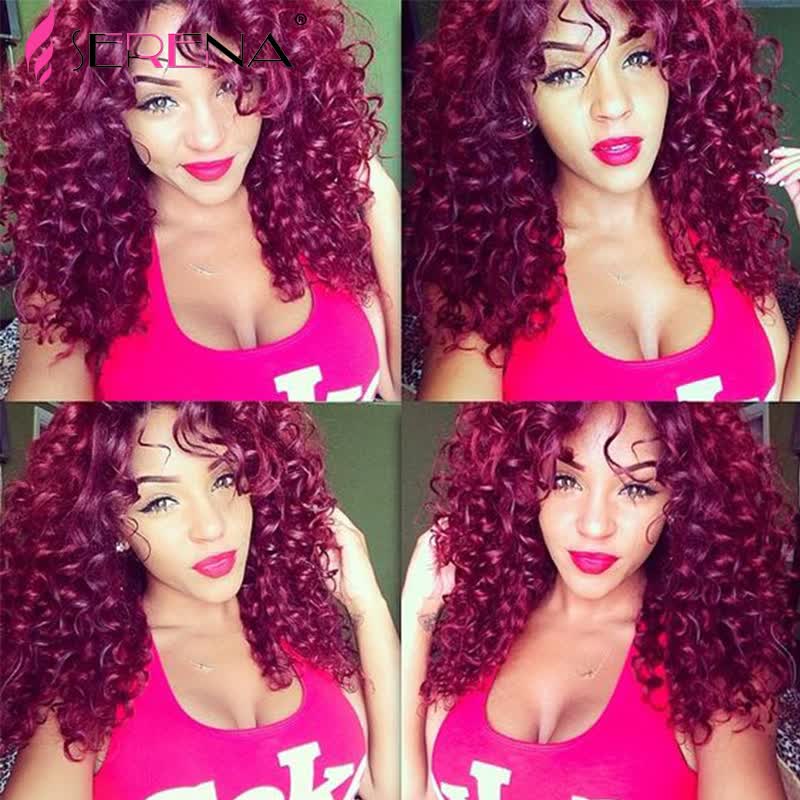 Shop Burgundy Deep Wave Brazilian Hair Ombre Deep Weave Virgin