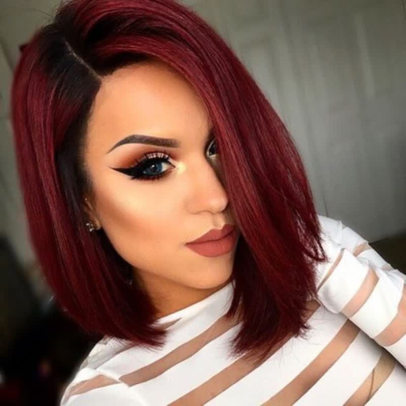 Shop 7a Silky Straight 1b Red Virgin Brazilian Hair Wigs Glueless