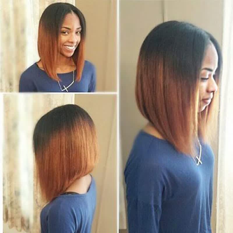 Shop 1bt30 Color Short Bob Straight Hair Glueless Lace Front