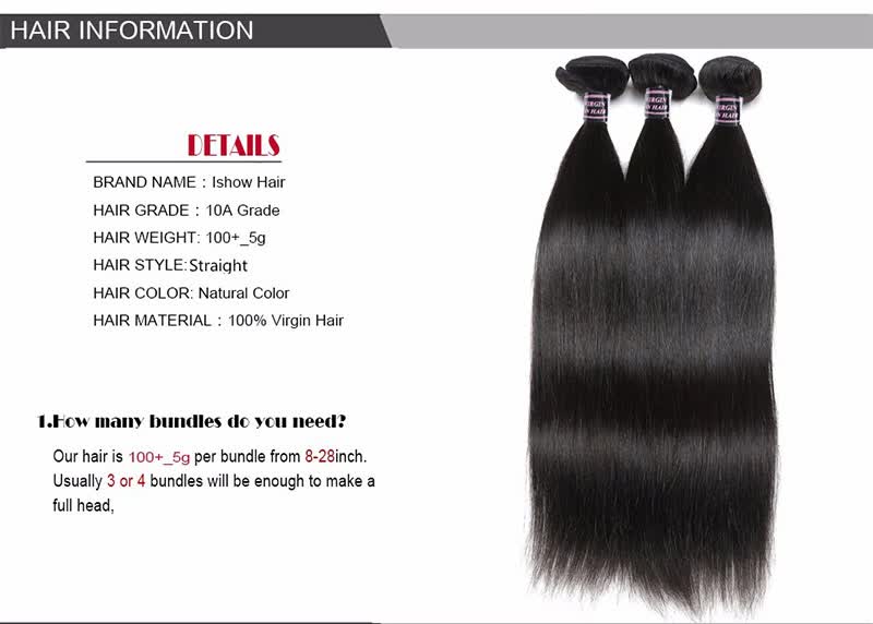 Shop Brazilian Virgin Hair Straight 4 Bundles Brazilian Straight