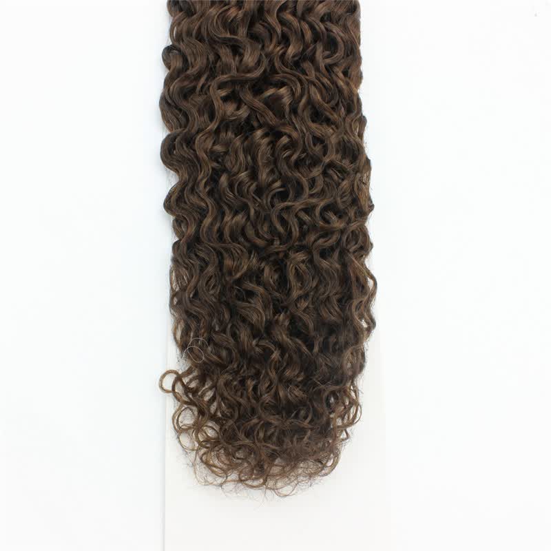 Shop Micro Ring Bead Loop Hair Extension Black Brown Curly