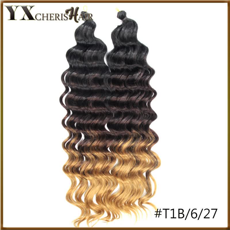 Shop Ombre Hair Weft Deep Wave Synthetic Hair Bundles Brazilian