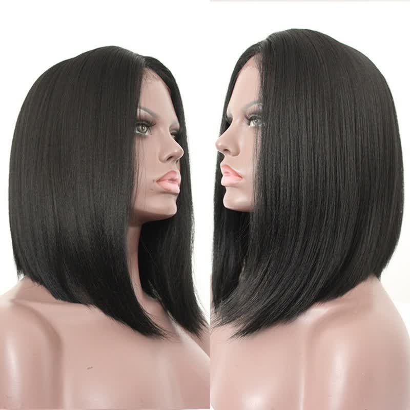 Shop 12inch Short Bob Haircuts Straight Hair Wigs Synthetic Lace