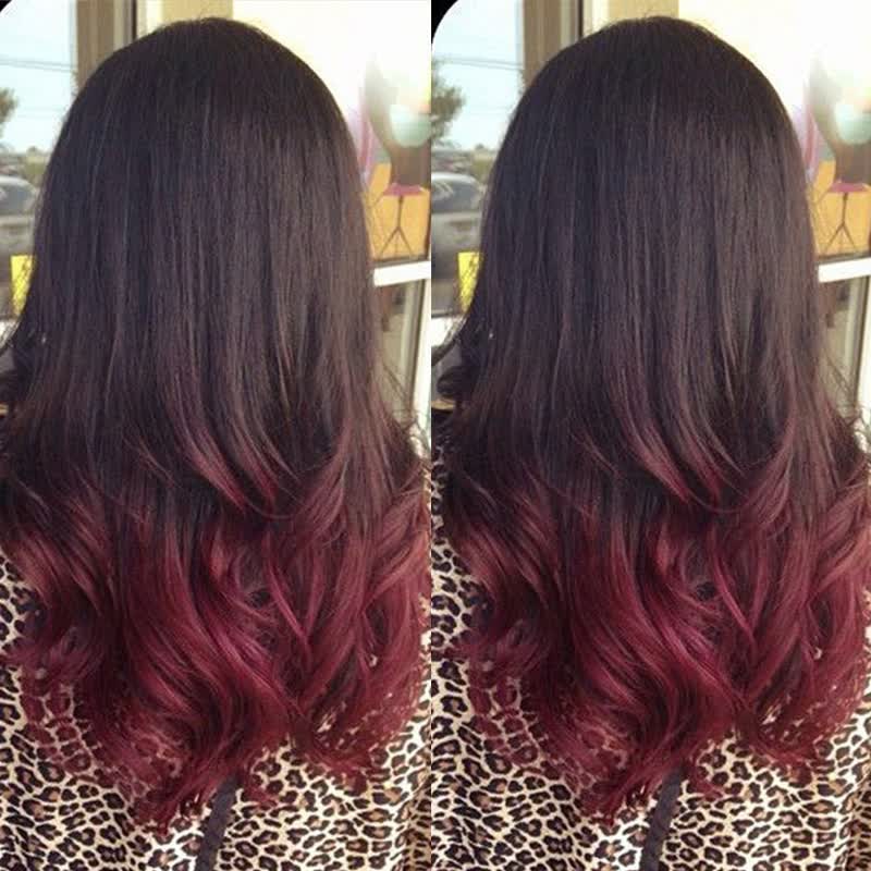 Shop Stock 1b Red Full Lace Human Hair Wigs Ombre For Black Women