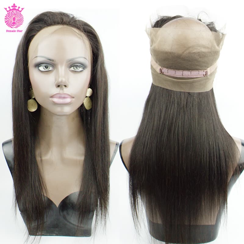 Shop 360 Lace Frontal Closure Peruvian Virgin Hair Straight Female