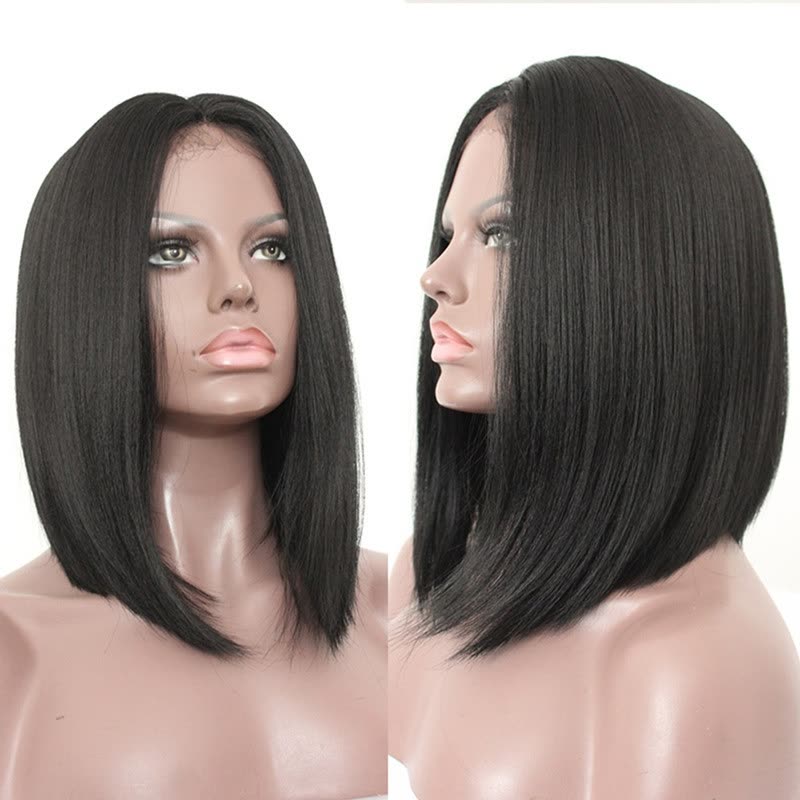 Shop 12inch Short Bob Haircuts Straight Hair Wigs Synthetic Lace