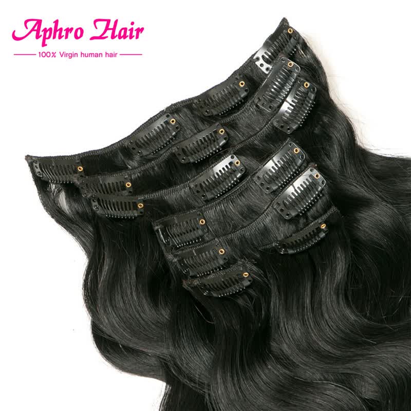 Shop Aphro Hair Brazilian Virgin Hair 7pcs Clip In Hair Extension