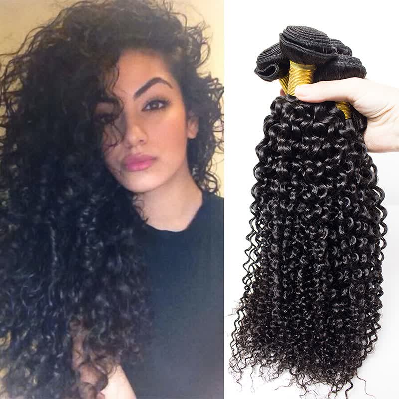Shop Afro Kinky Curly Hair 4 Bundles Indian Curly Weave Virgin