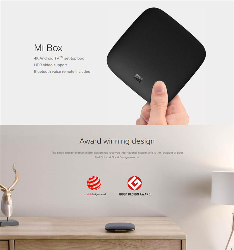 2.0 GHz Internationale Version Fernbedienung 4K 2 GB RAM Mi Box Android 6 TV 60 fps HDR