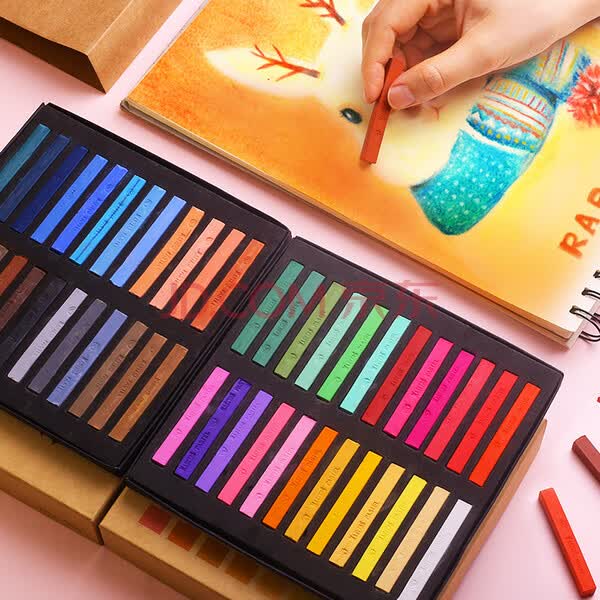 Square Pastel Set 12//24//36//48 Colors Soft Dry Pastel Artist Chalk Pastel Sticks Non Toxic for Office School Art Drawing Painting Supplies sazoley Square